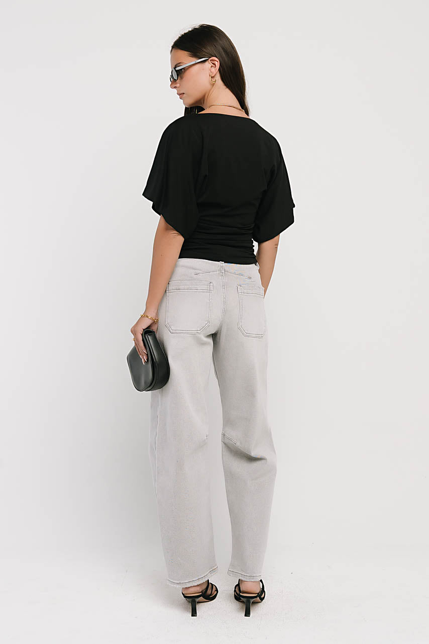 Jaida Ruched Top in Black