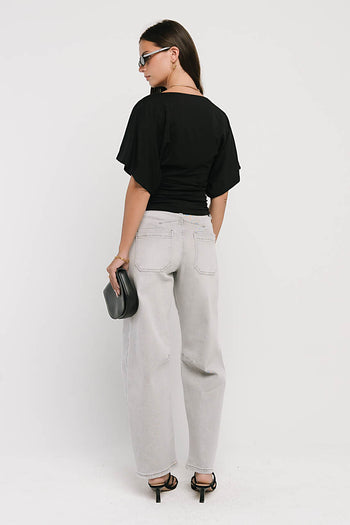 Jaida Ruched Top in Black