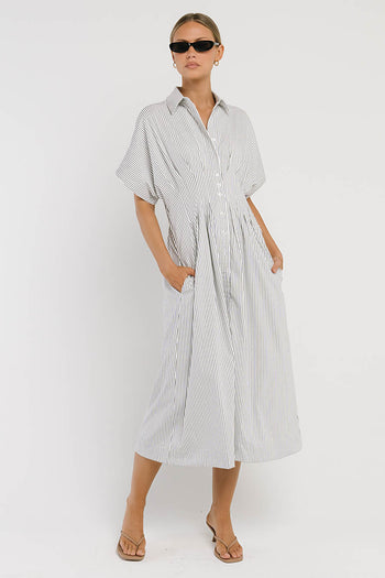 Collins Striped Maxi Dress in White