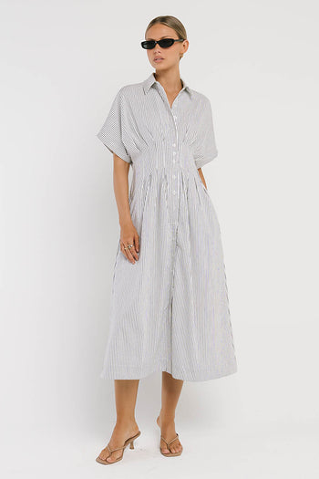 Collins Striped Maxi Dress in White