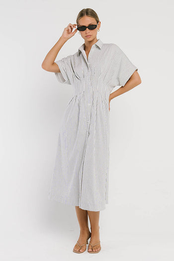 Collins Striped Maxi Dress in White