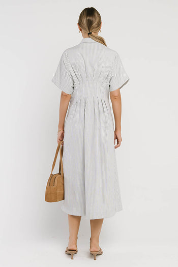 Collins Striped Maxi Dress in White