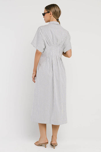 Collins Striped Maxi Dress in White