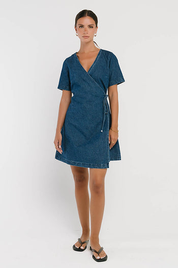 Rue Denim Wrap Dress