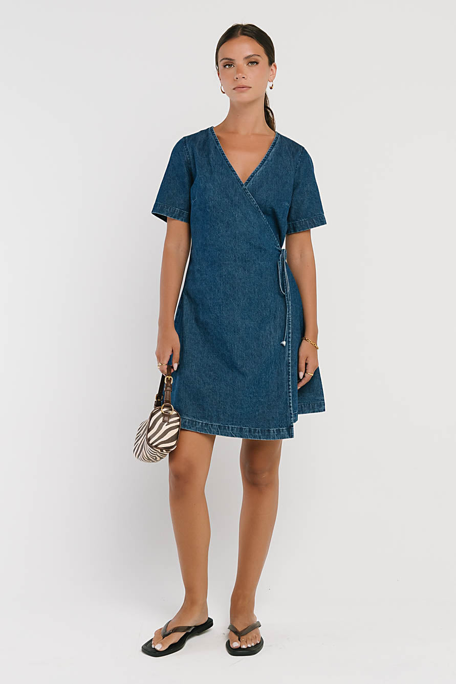 Rue Denim Wrap Dress