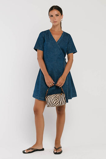 Rue Denim Wrap Dress