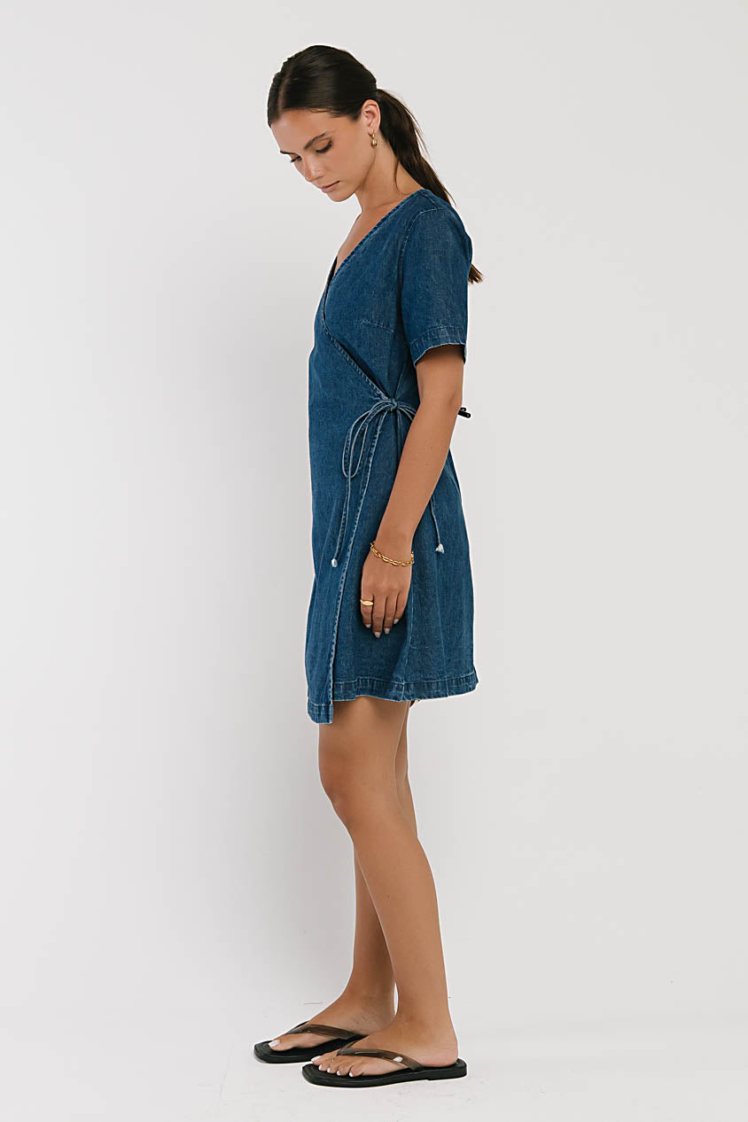 Rue Denim Wrap Dress