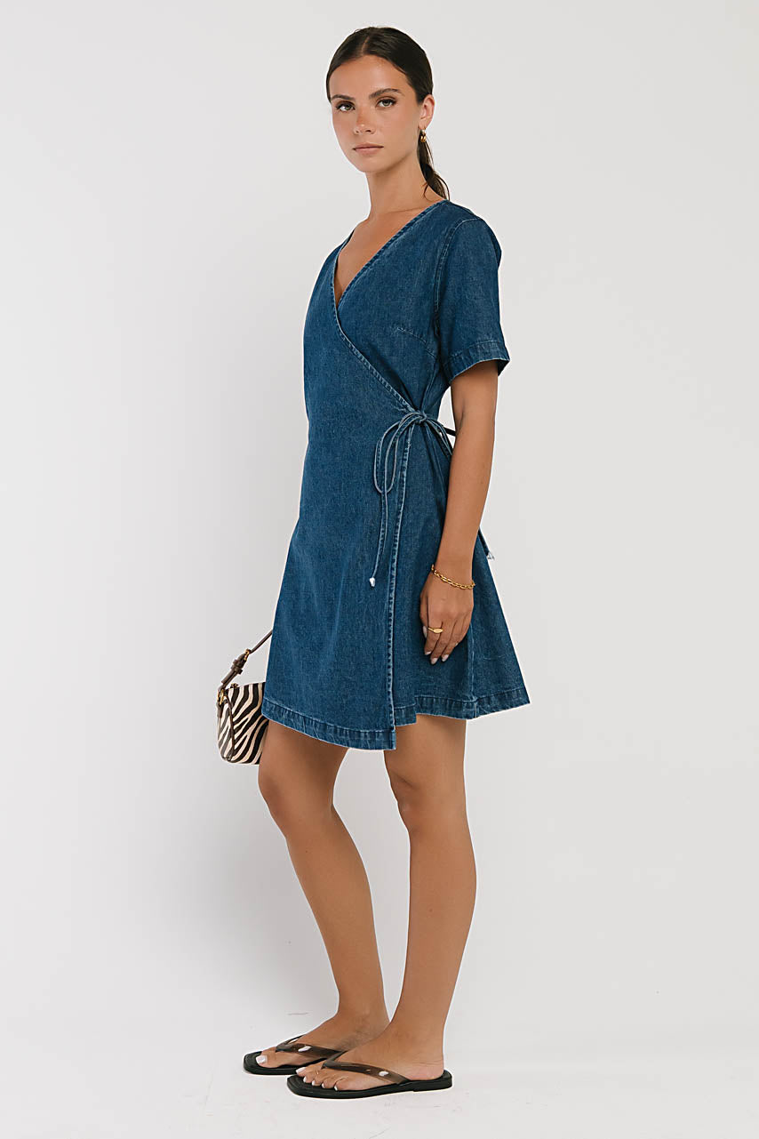 Rue Denim Wrap Dress