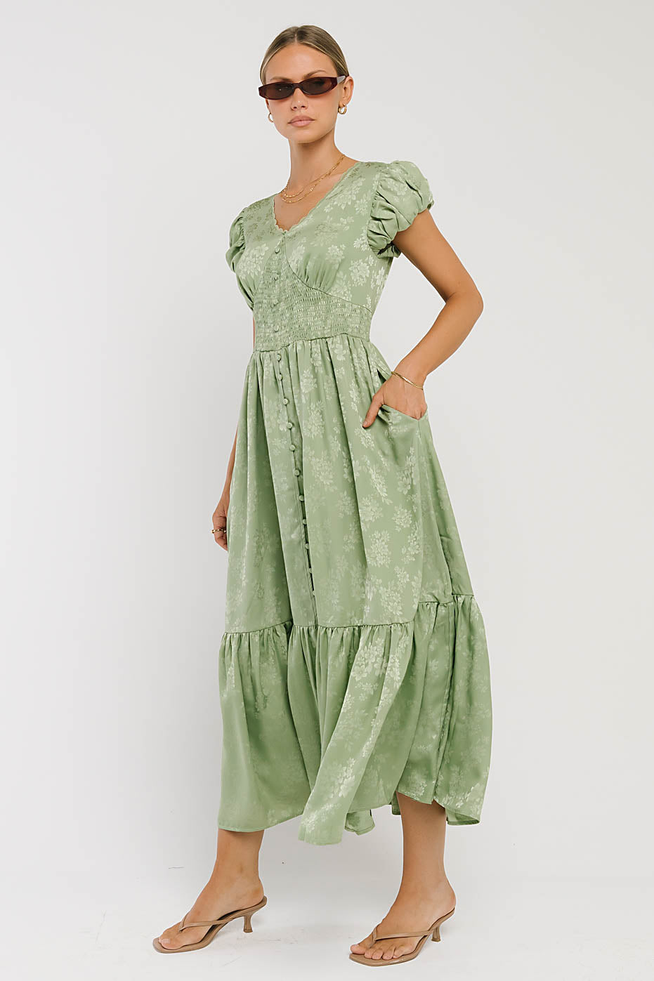 Eliza Maxi Dress in Green