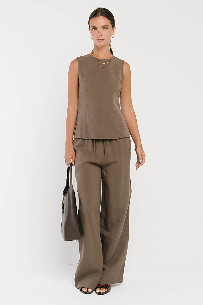 Briar Wide Leg Pants in Brown
