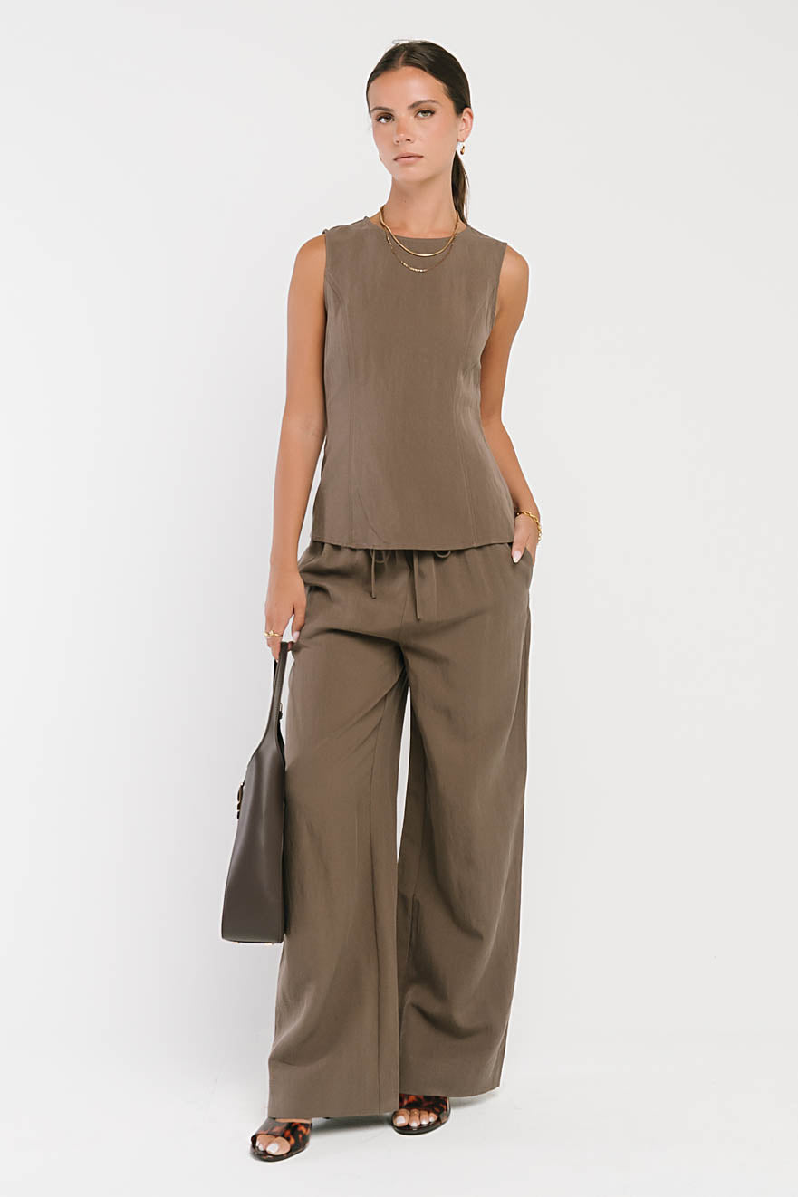Briar Wide Leg Pants in Brown