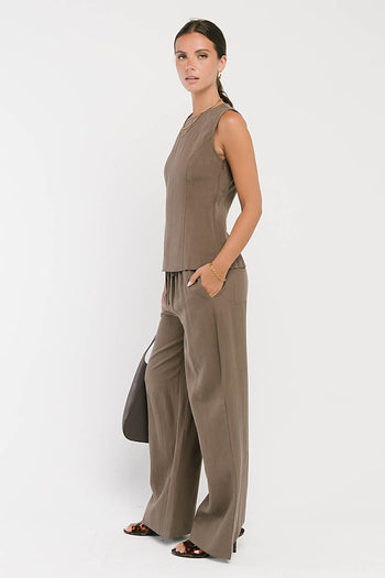 Briar Wide Leg Pants in Brown