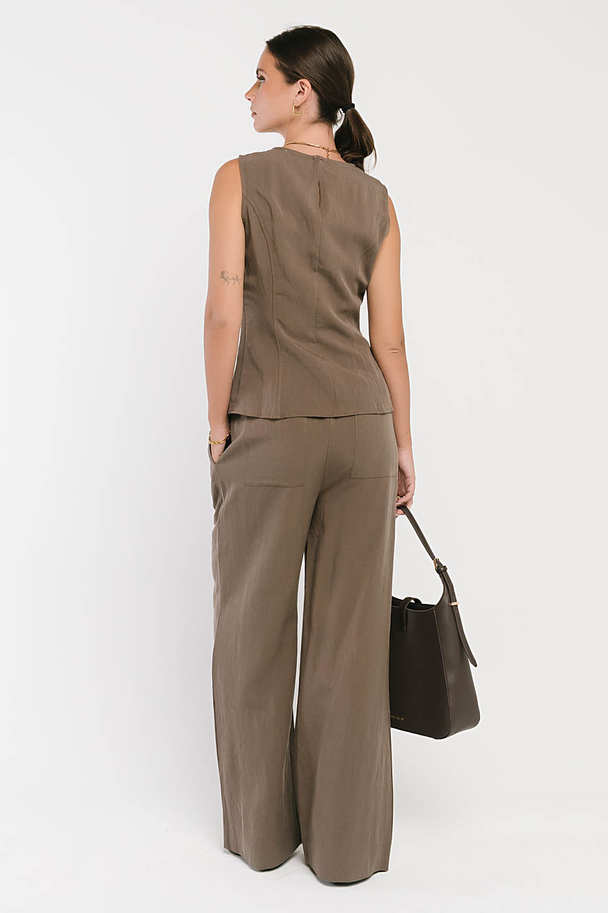 Briar Wide Leg Pants in Brown