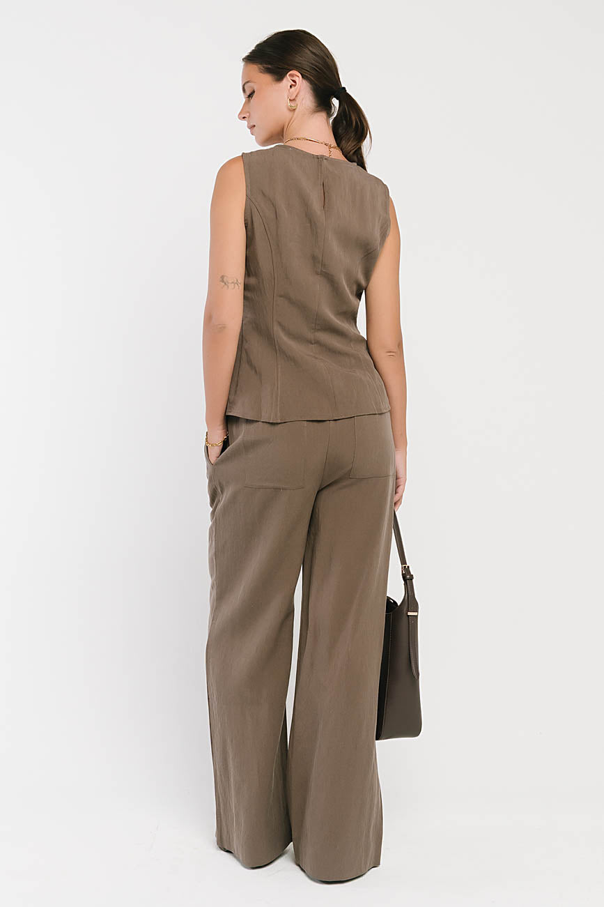 Briar Wide Leg Pants in Brown