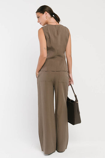 Briar Wide Leg Pants in Brown