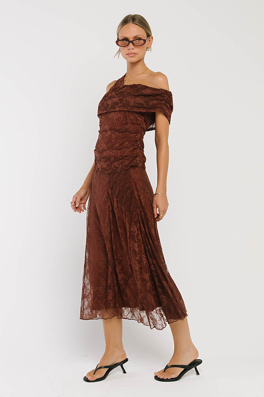 Cleo Asymmetrical Lace Top