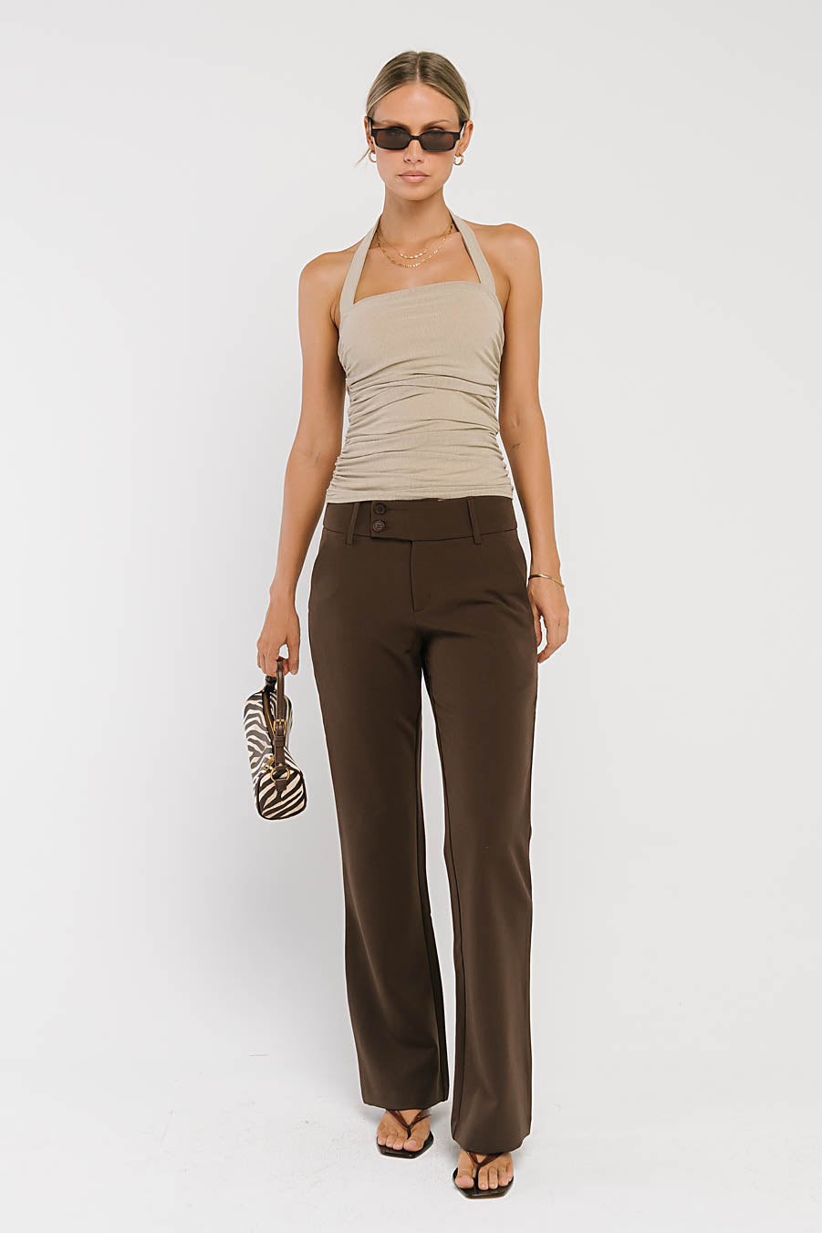 Diana Halter Top in Taupe
