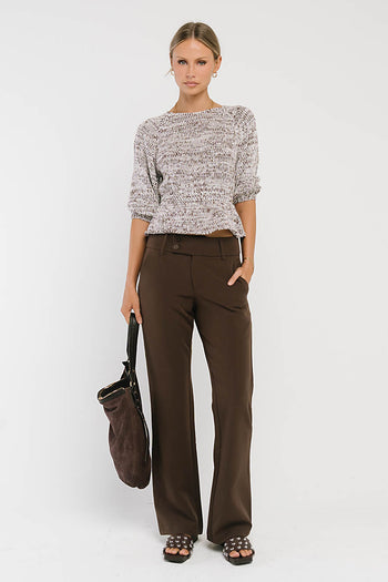 Maycie Two-Toned Sweater in Brown