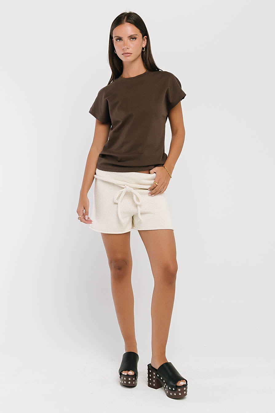 Elara Oversized Tee in Brown
