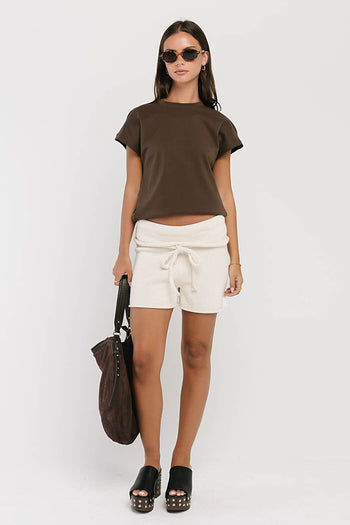 Elara Oversized Tee in Brown