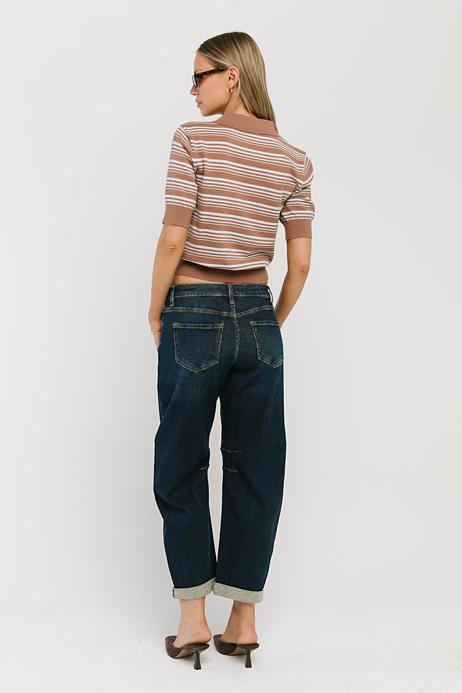 Zoe Mid Rise Barrel Jeans