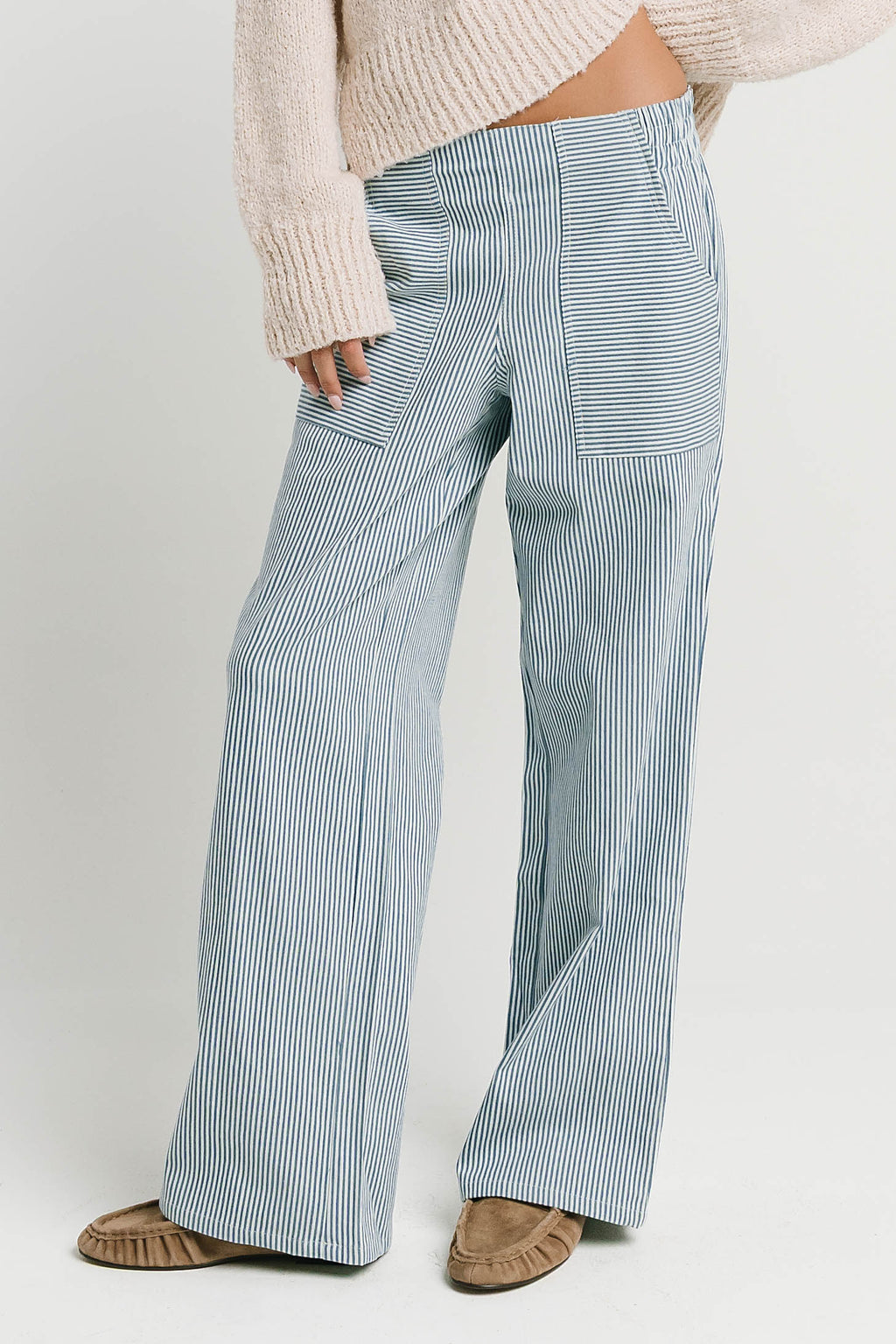 Gretta Striped Pants in Blue