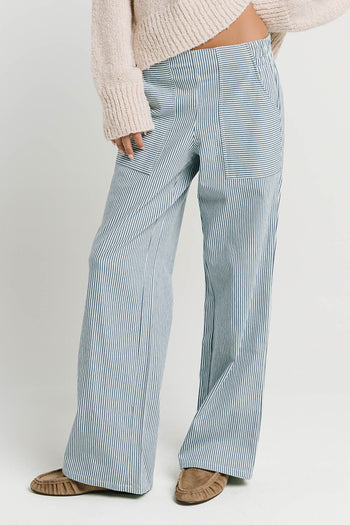 Gretta Striped Pants in Blue