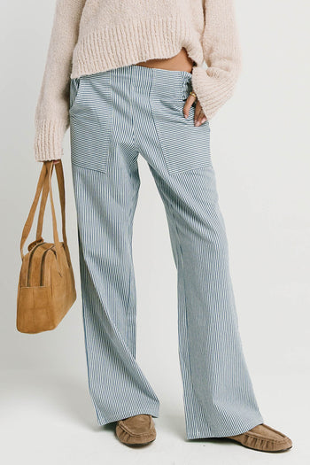 Gretta Striped Pants in Blue
