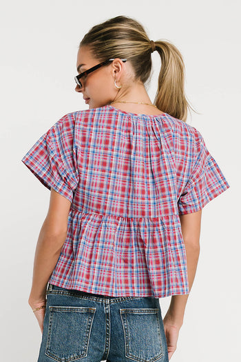 Juliette Plaid Peplum Top