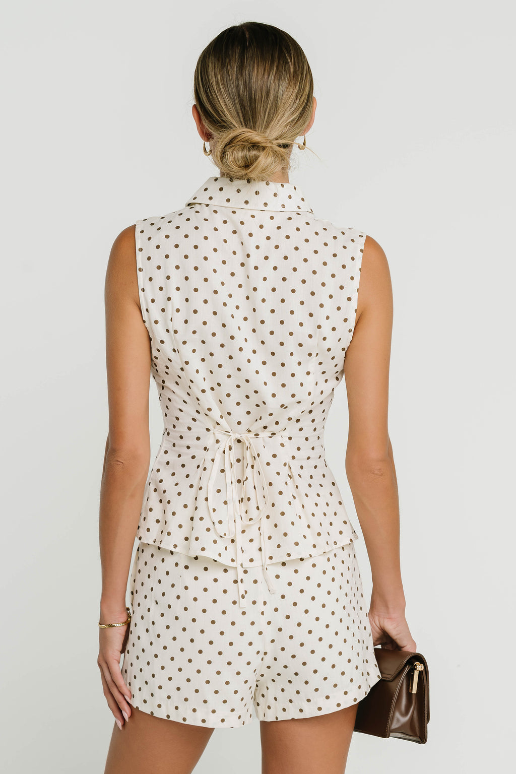 Alisha Collared Polka Dot Top