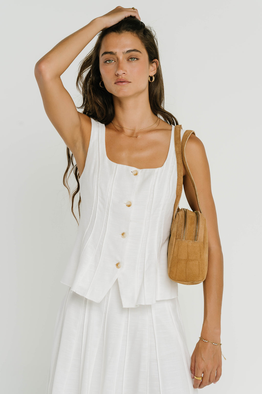 Cadence Tank Top in White