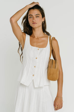Cadence Tank Top in White