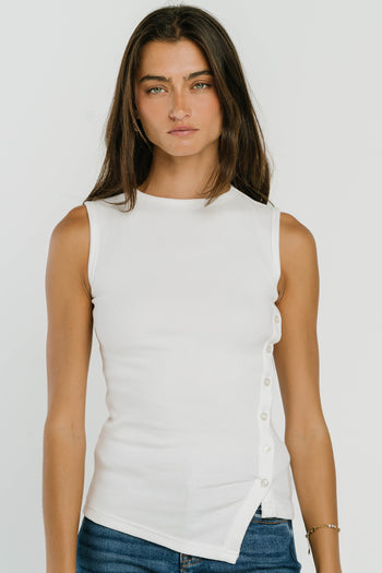 Nina Asymmetrical Tank in Ivory