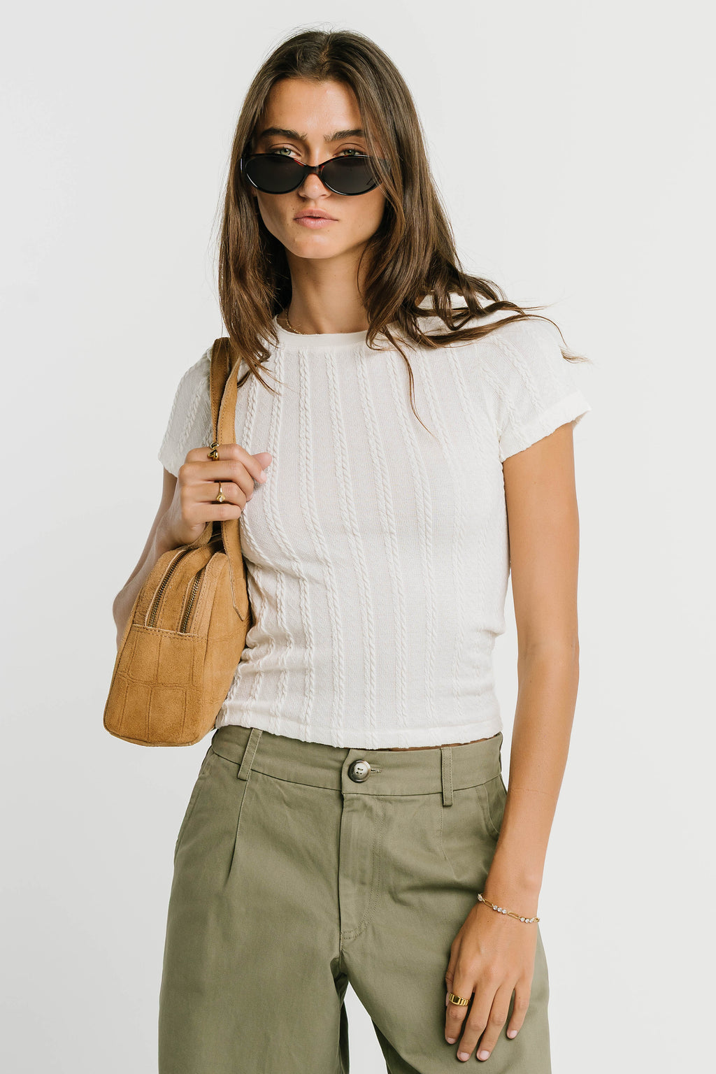 Merritt Texture Top in Cream