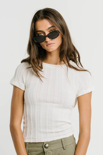 Merritt Texture Top in Cream