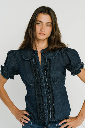 Charlie Button Up in Dark Wash