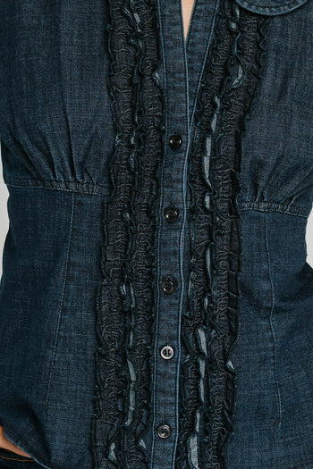 Charlie Button Up in Dark Wash
