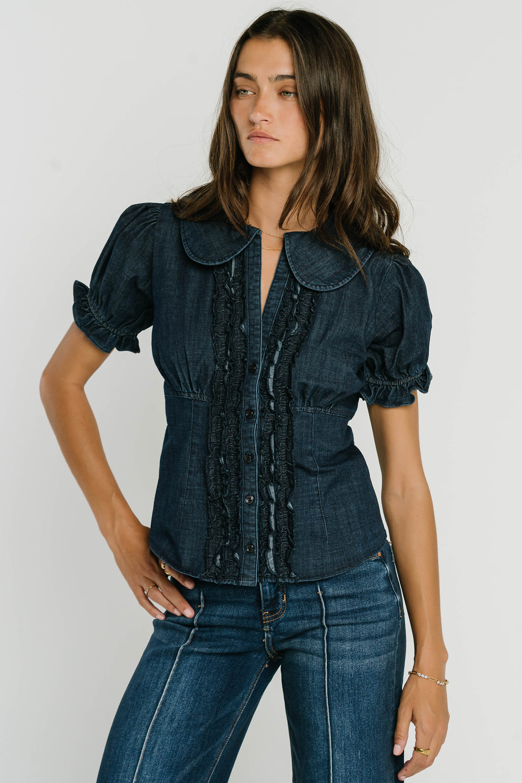 Charlie Button Up in Dark Wash