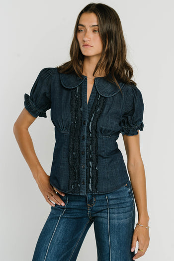 Charlie Button Up in Dark Wash