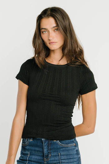 Merritt Texture Top in Black