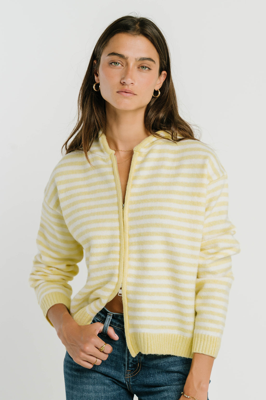 Davis Knit Jacket in Yellow