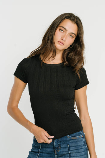 Merritt Texture Top in Black