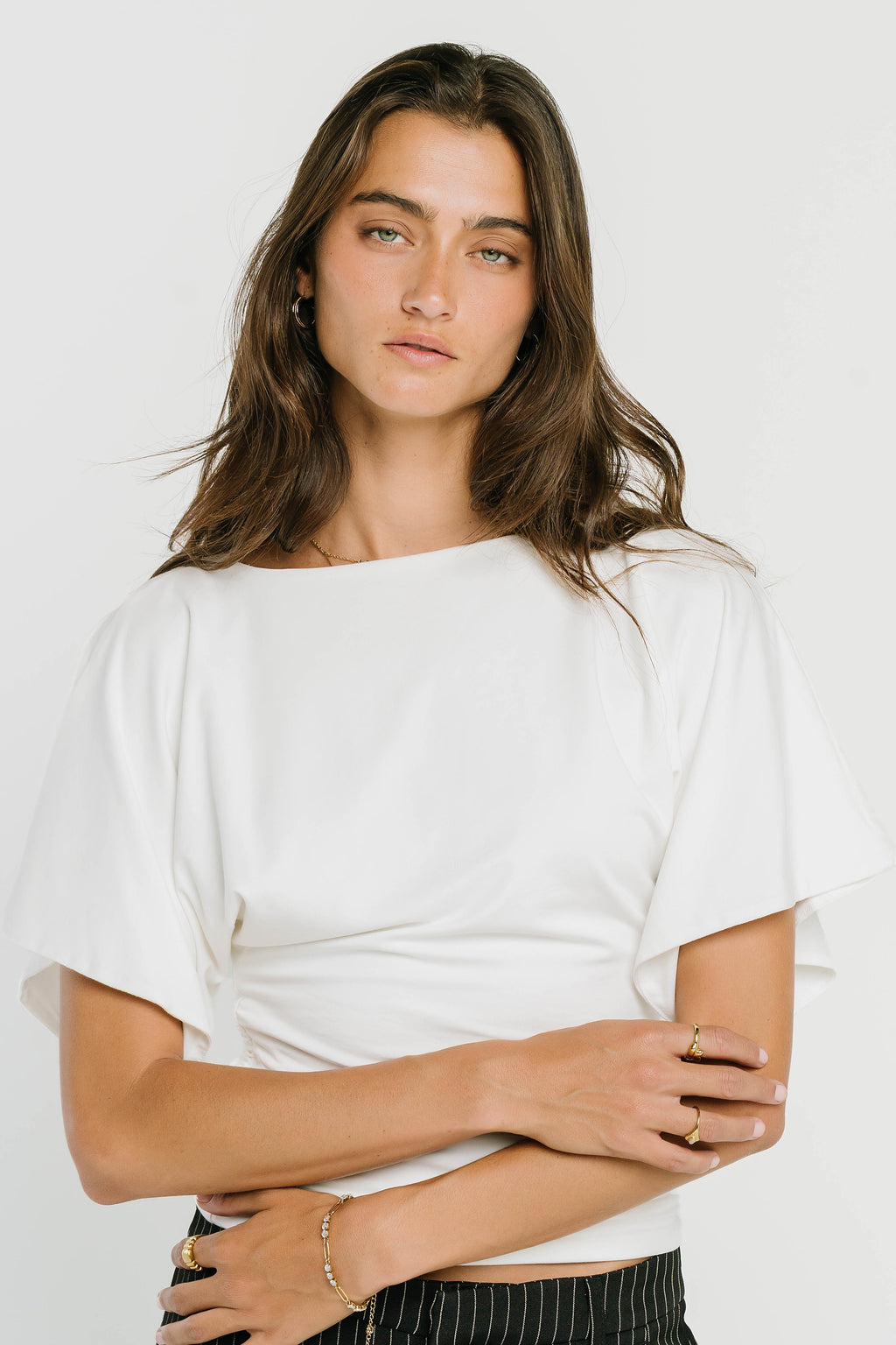 Jaida Ruched Top in Ivory