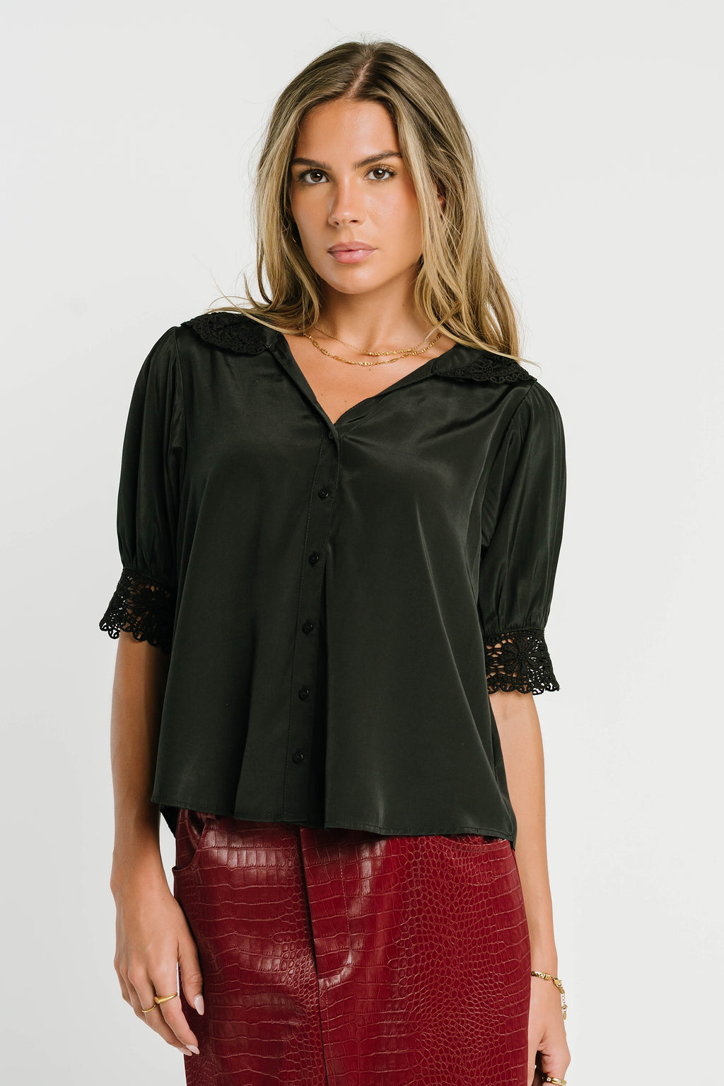 Zayne Button Up in Black