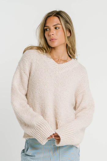 Junie Fuzzy Sweater in Cream
