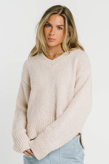 Junie Fuzzy Sweater in Cream