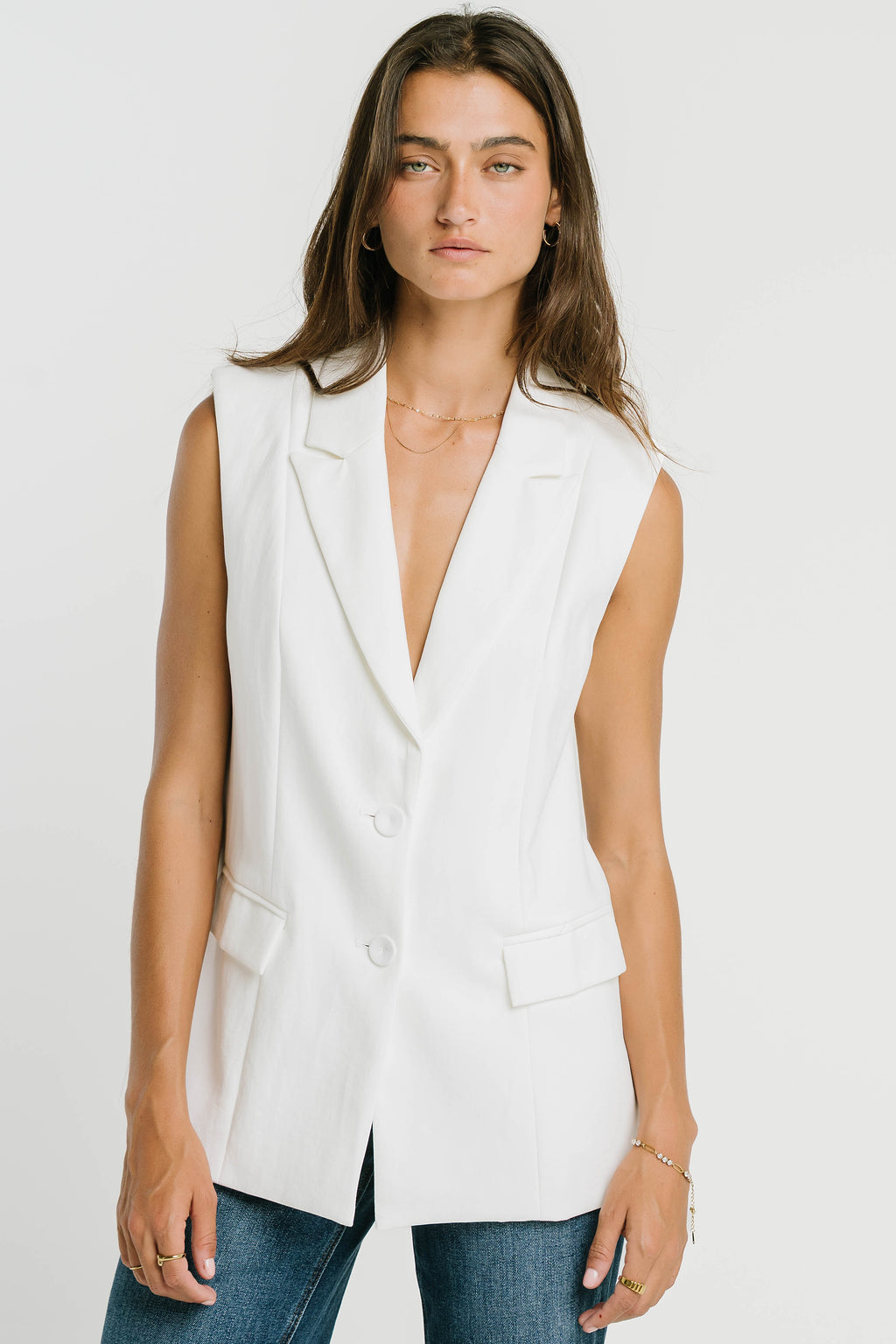 Rayna Vest in White