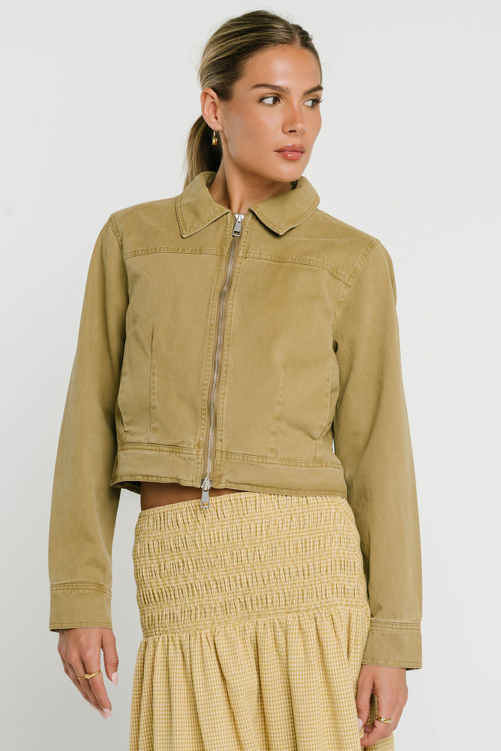 Ryder Washed Denim Cropped Jacket