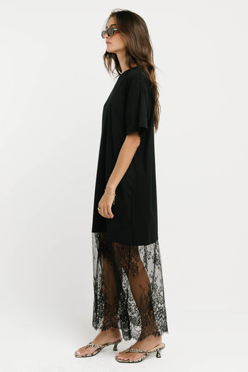 Tracie T-Shirt Dress in True Black