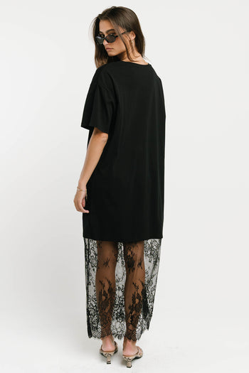 Tracie T-Shirt Dress in True Black